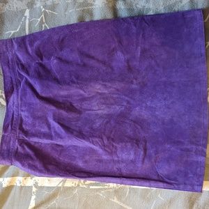 Vintage purple suede pencil mini skirt